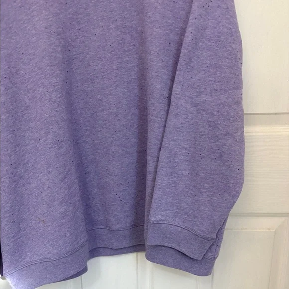 Karen Scott Sport Crewneck Fleece Lined Sweatshirt in Lavender - Picture 3 of 6
